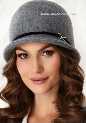 Елегантна сива дамска шапка Elisabetta